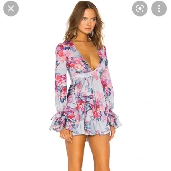 Michael Costello Pink and Blue Robe Intimates - Picture 2 of 13